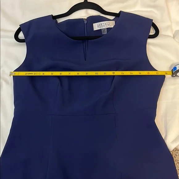 Royal Blue Summer Sleeveless Kasper Dress With Cutout. Sz 8P - Picture 5 of 11